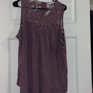 light purple tank with lace size 2x